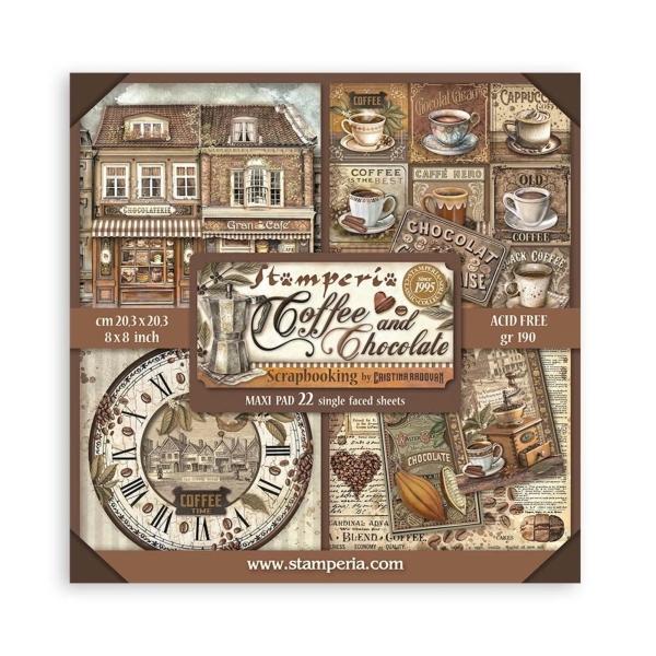 Coffee & Chocolate 8x8 Maxi Paperpad - Stamperia