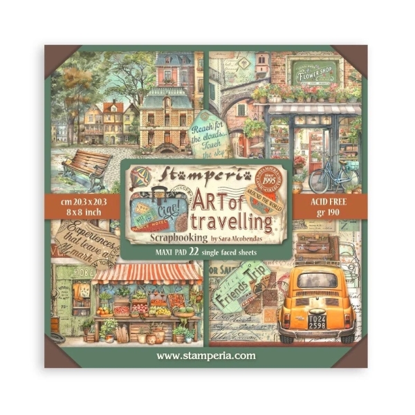 Art of Travelling 8x8 Maxi Paperpad - Stamperia