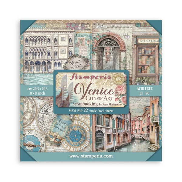 Venice City of Art 8x8 Maxi Paperpad - Stamperia
