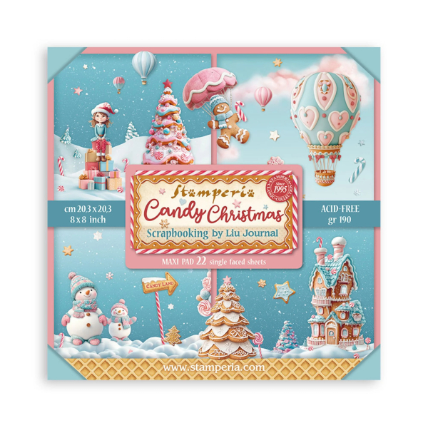 Candy Christmas 8x8 Maxi Paperpad - Stamperia