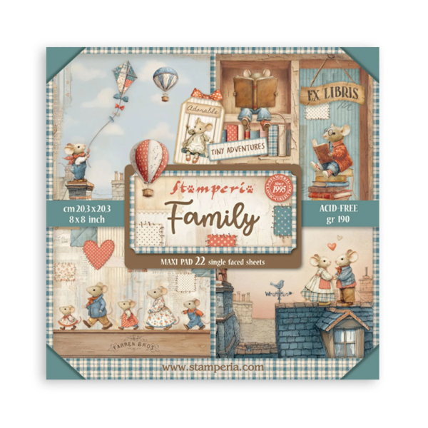 Family 8x8 Maxi Paperpad - Stamperia