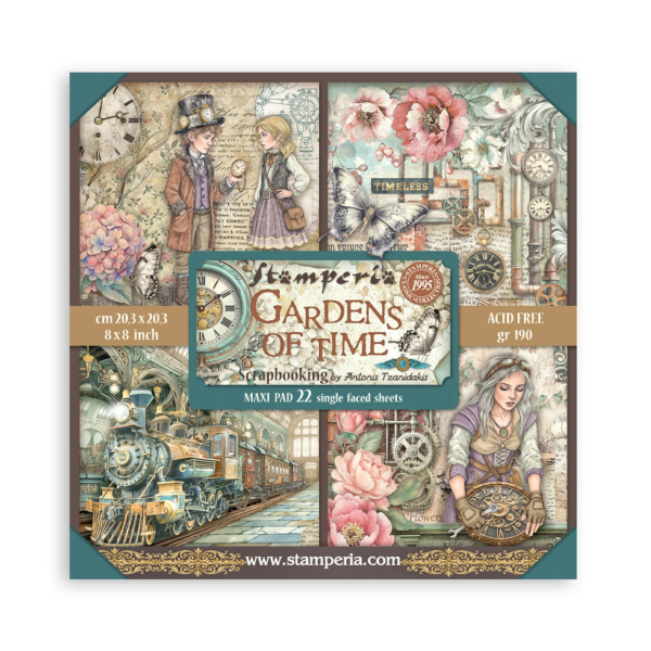 Garden of Time 8x8 Maxi Paperpad - Stamperia