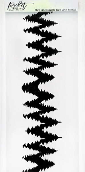 Slim Line Double Tree Line, Schablone - Picket Fence Studios
