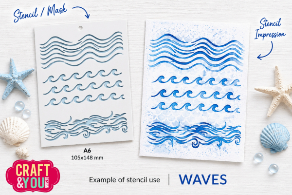 Waves, Schablone - Craft&You