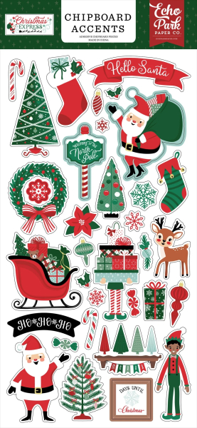 Santa Claus Express, Chipboard Accents - Echo Park