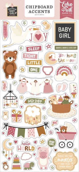 Special Delivery Baby Girl, Chipboard Accents - Echo Park