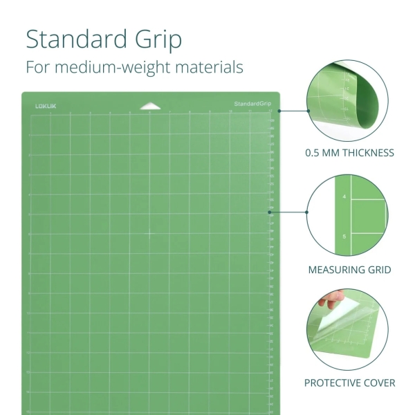 Schneidematte Standard Grip 12“x24“, 3er Pack - LOKLiK