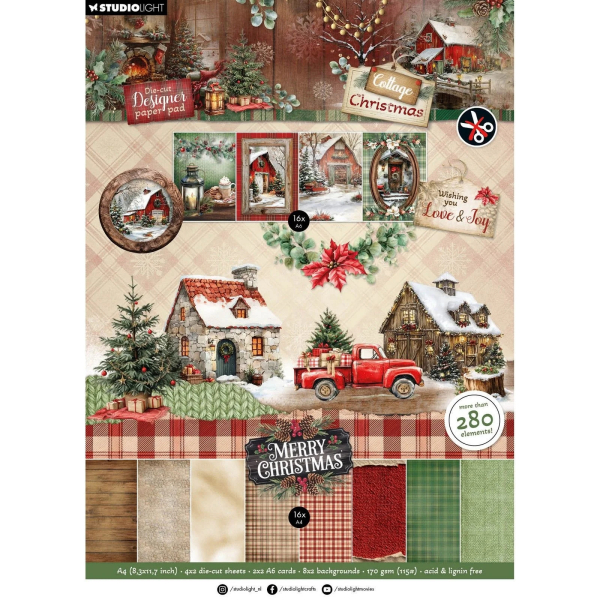 Cottage Christmas, Die-Cut Paperpad - Studiolight