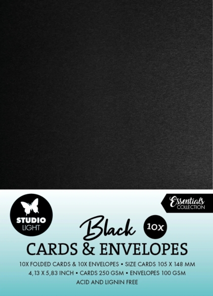 Cards & Envelopes A6, Black - Studiolight