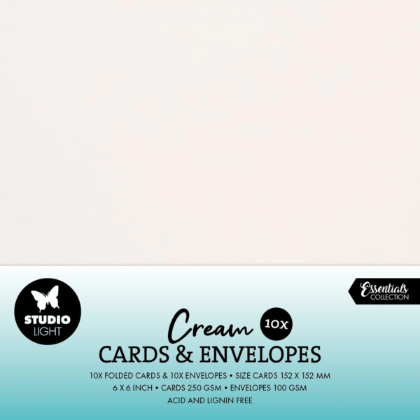 Cards & Envelopes 6"x6", Creme - Studiolight