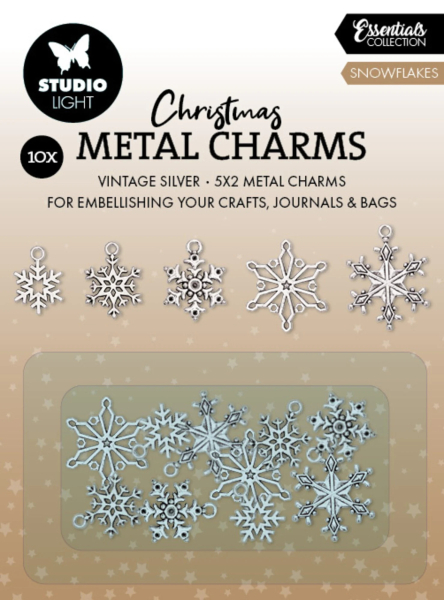 Metal Charms Christmas, Vintage Silver Snowflakes - Studiolight