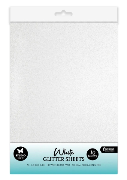 Glitter Sheets White - Studiolight