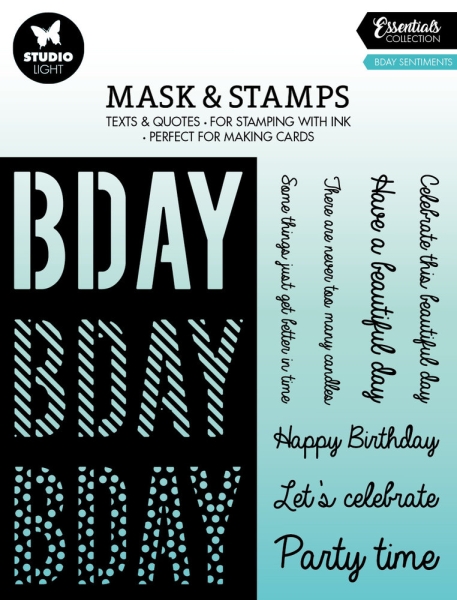 BDAY Sentiments, Schablone & Stempel - Studiolight