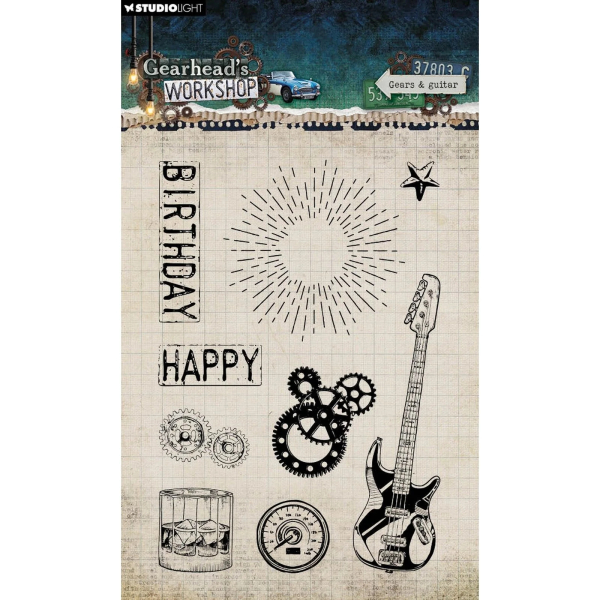 Gearhead's Workshop - Gears & Guitar, Clearstamp - Studiolight
