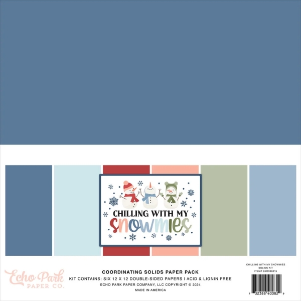 Chilling with my Snowmies 12x12 Coordinating Solids - Echo Park