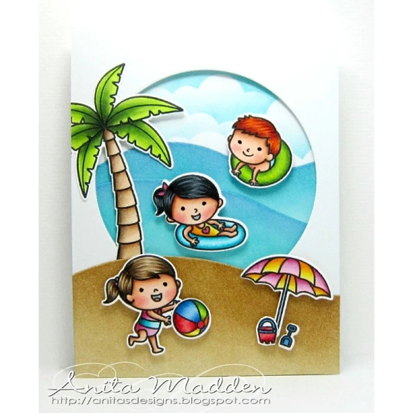 Beach Babies, Clearstamp - Sunny Studio Stamps