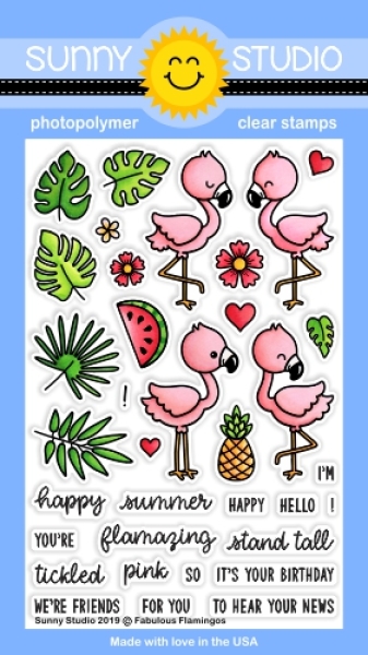 Fabulous Flamingos, Clearstamp - Sunny Studio Stamps