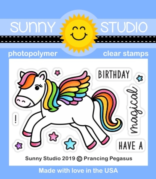 Prancing Pegasus, Clearstamp - Sunny Studio Stamps