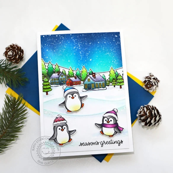 Winter Scenes, Clearstamp - Sunny Studio Stamps