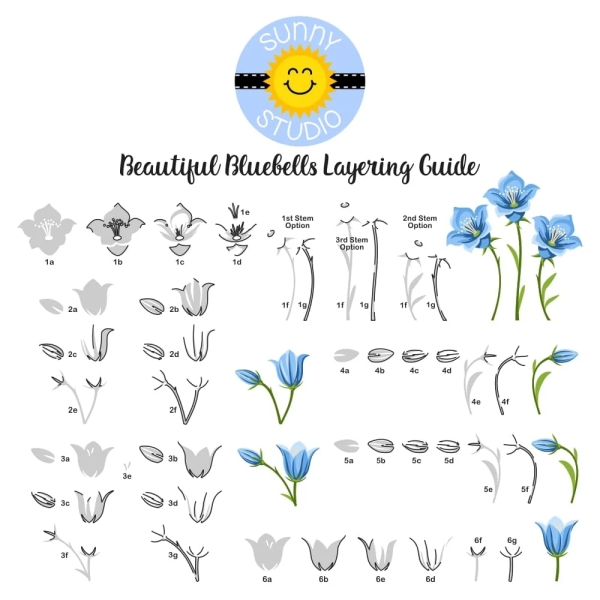 Beautiful Bluebells, Clearstamp - Sunny Studio Stamps