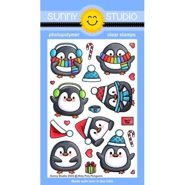 Roly Poly Penguins, Clearstamp - Sunny Studio Stamps