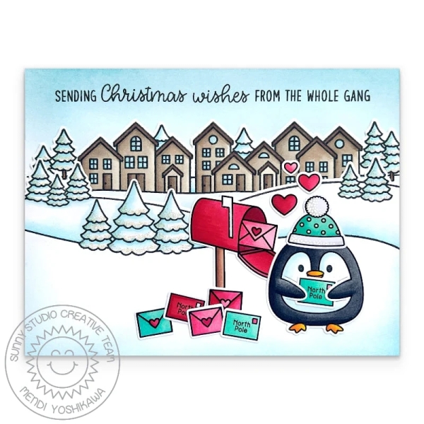 Roly Poly Penguins, Clearstamp - Sunny Studio Stamps