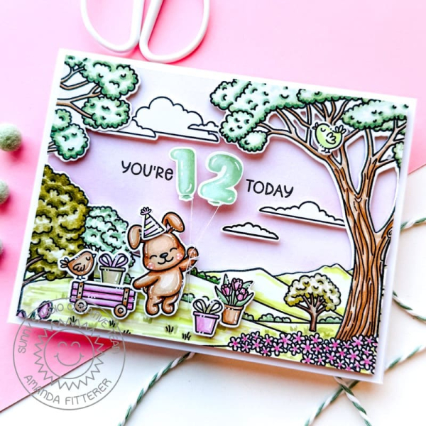 Balloon Numbers, Clearstamp - Sunny Studio Stamps