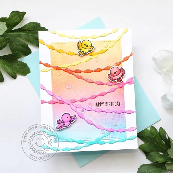 Crepe Paper Streamers, Stanze - Sunny Studio Stamps