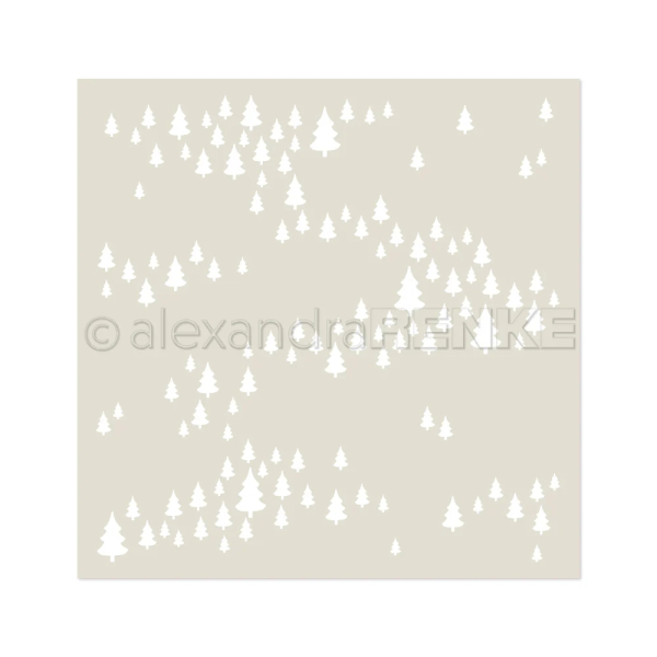 Freudige Tannenlandschaft, Schablone - Alexandra Renke