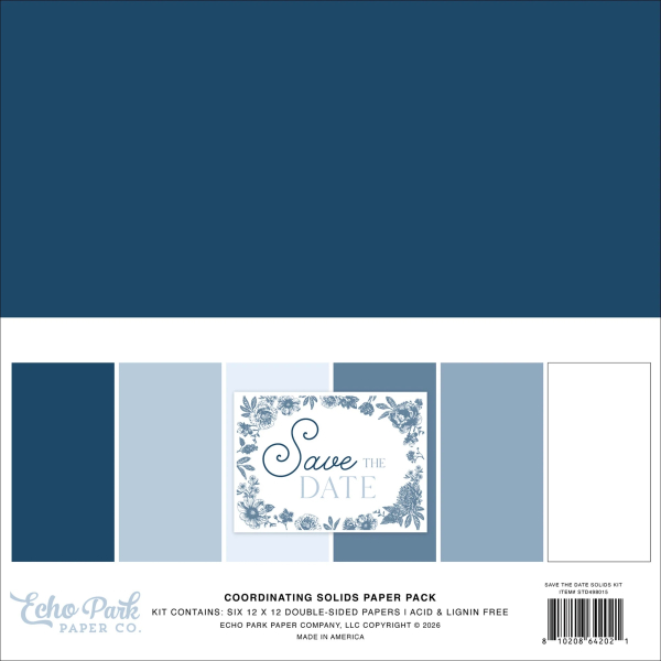 Save the Date 12x12 Coordinating Solids - Echo Park