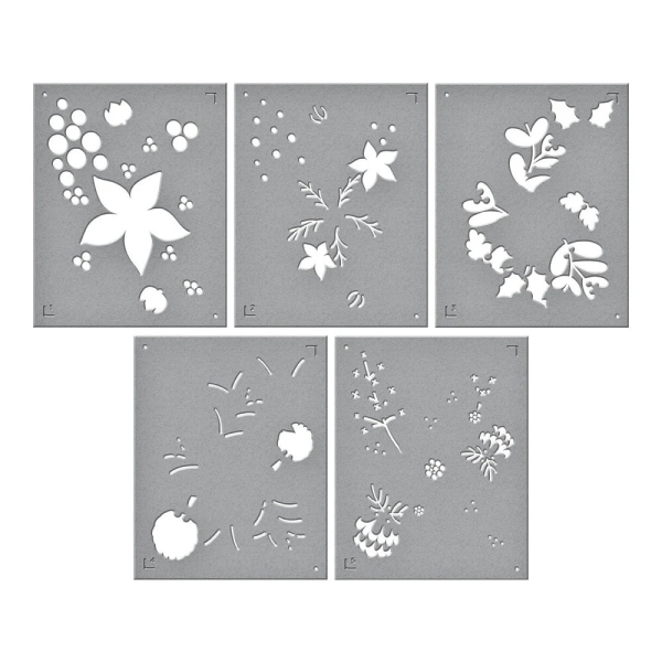 Christmas Florals, Schablone - Spellbinders