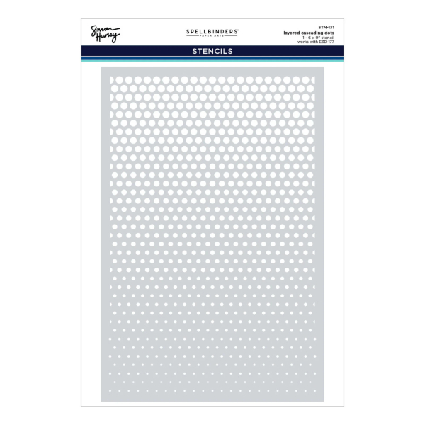 Layered Cascading Dots, Schablone - Spellbinders