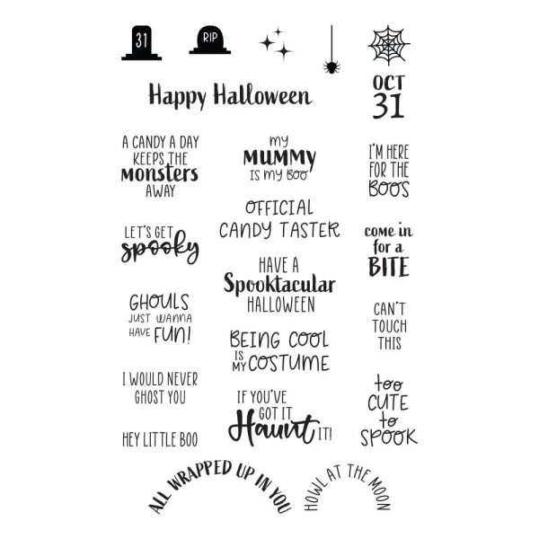 Boo Dance Party Sentiments, Clearstamp - Spellbinders