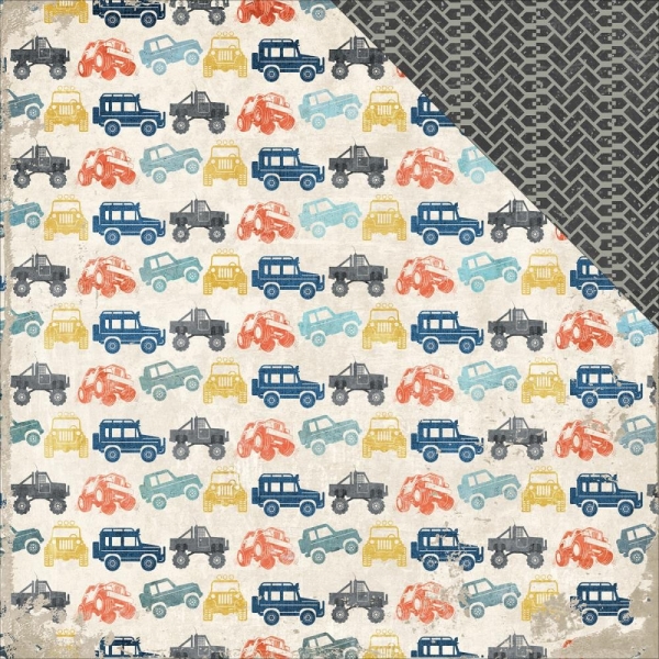 Off Road, Trucks, Designpapier - Echo Park