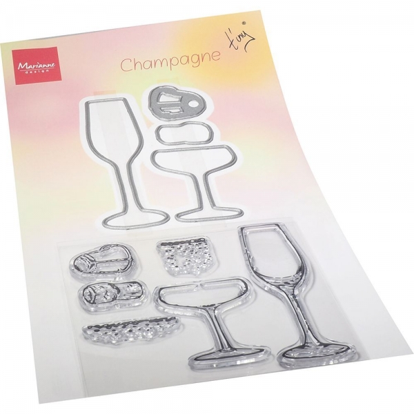 Tiny's Champagner, Stempel- und Stanzenset - Marianne Design