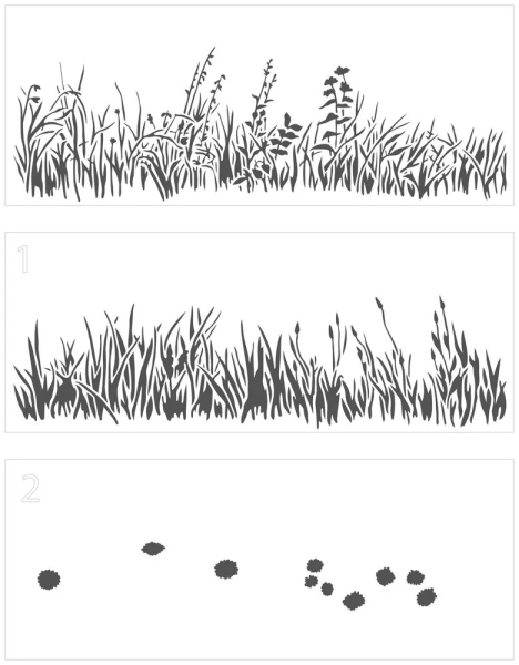Slimline Layered Grasses, Schablone - The Crafter's Workshop