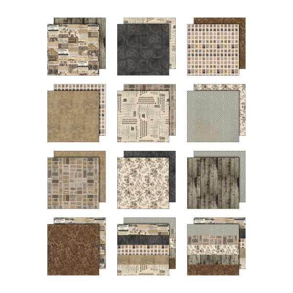 Palette Collection Neutral, 12x12 Paperpad - Tim Holtz