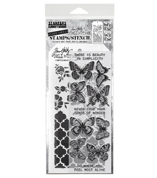 Mixed Media #44, Clearstamp & Stencil - Stampers Anonymous (Tim Holtz)