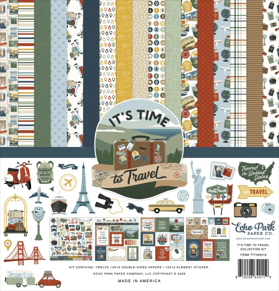 It's Time to Travel 12x12 Inch Collection Kit - Echo Park
