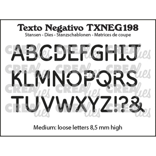 Alphabet Medium (Negativ), Stanze - Crealies