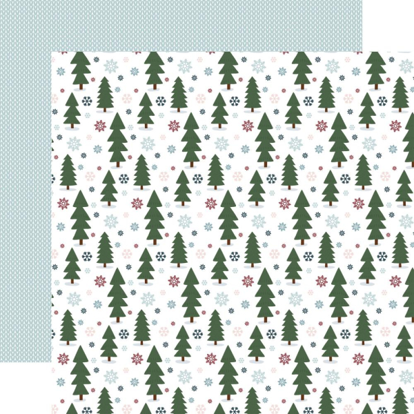 Winter Fun - Snowy Forest Trees, Designpapier - Echo Park