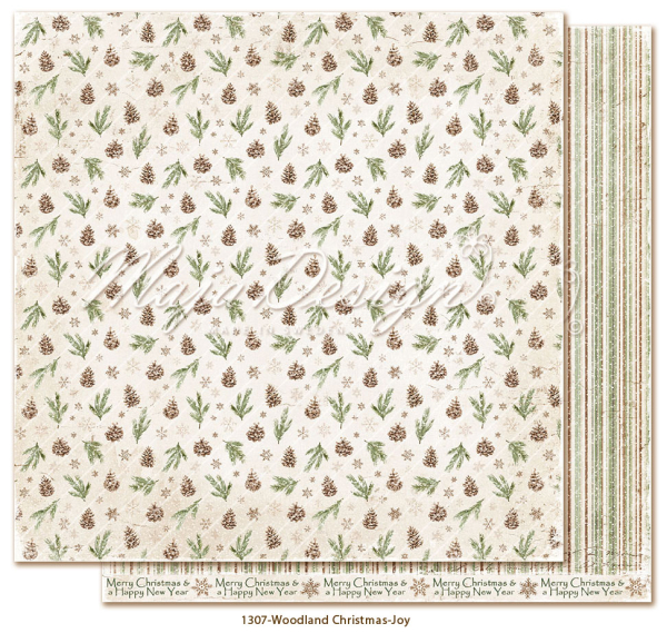 Woodland Christmas, Joy, Designpapier - Maja Design