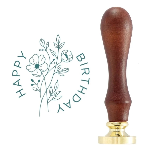 Wax Seal Stamp Wildflower Happy Birthday - Spellbinders