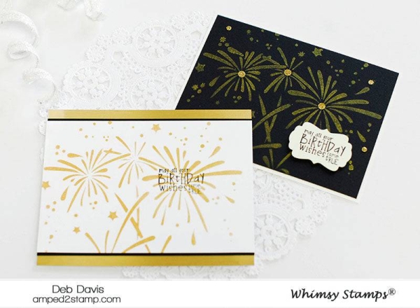 Fireworks, Schablone - Whimsy Stamps