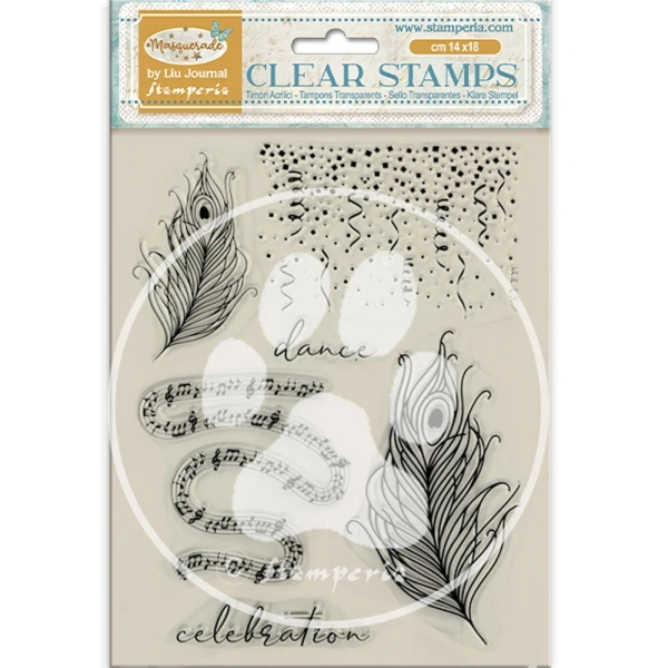 Masquerade Feathers, Clearstamps - Stamperia