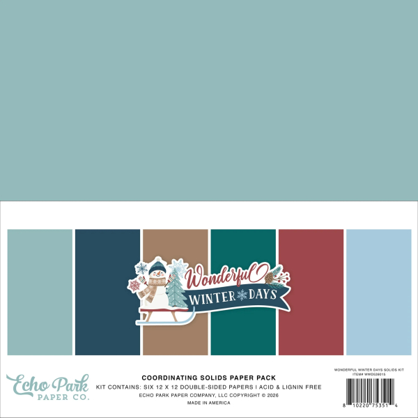 Wonderful Winter Days 12x12 Coordinating Solids - Echo Park