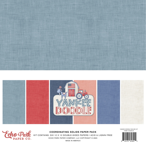 Yankee Doodle 12x12 Coordinating Solids - Echo Park
