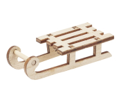 Schlitten Natur, 3 Stück