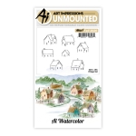 Watercolor Village Set, Stempel - Art Impressions