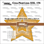 Crea-Nest-Lies XXL #171 Stars with Rough Edges and Stitchlines, Stanze - Crealies
